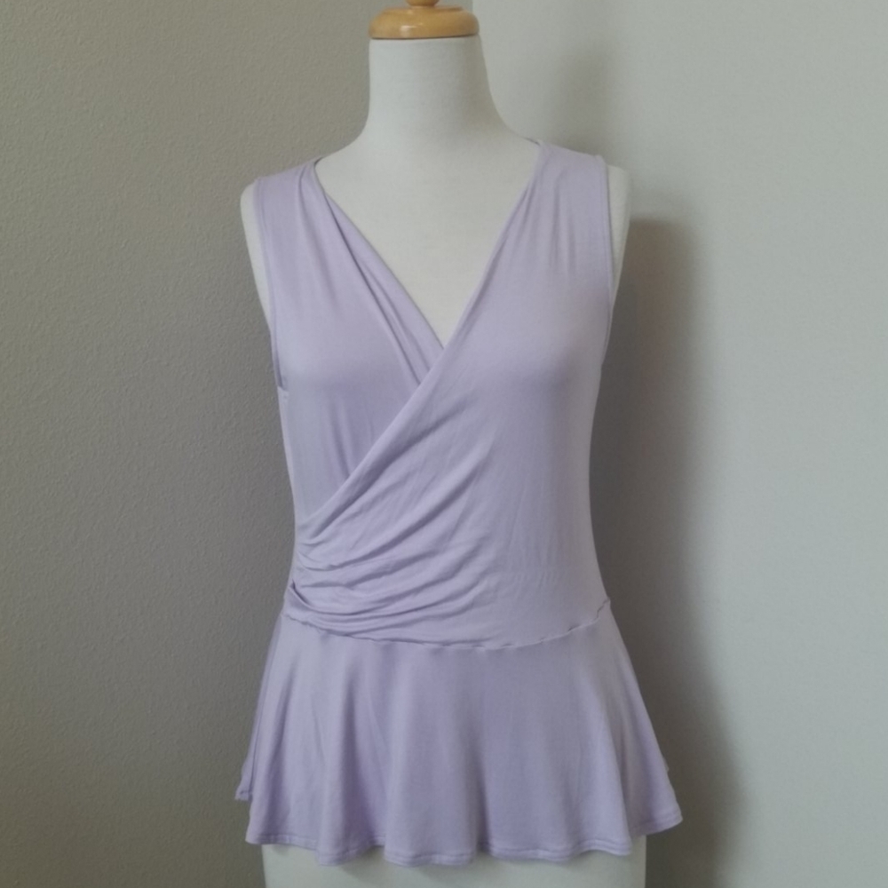 Saks Black Label Lavender Faux Wrap Top